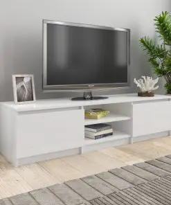vidaXL TV Cabinet High Gloss White 140x40x35.5 cm Chipboard