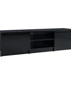 vidaXL TV Cabinet High Gloss Black 140x40x35.5 cm Chipboard