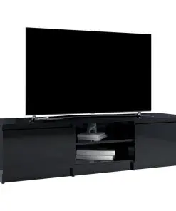 vidaXL TV Cabinet High Gloss Black 140x40x35.5 cm Chipboard