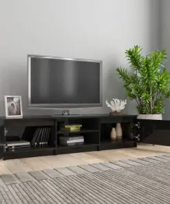 vidaXL TV Cabinet High Gloss Black 140x40x35.5 cm Chipboard