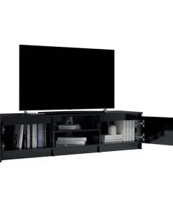 vidaXL TV Cabinet High Gloss Black 140x40x35.5 cm Chipboard