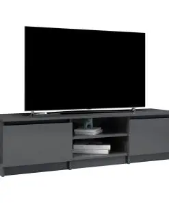 vidaXL TV Cabinet High Gloss Grey 140x40x35.5 cm Chipboard