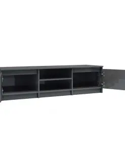 vidaXL TV Cabinet High Gloss Grey 140x40x35.5 cm Chipboard