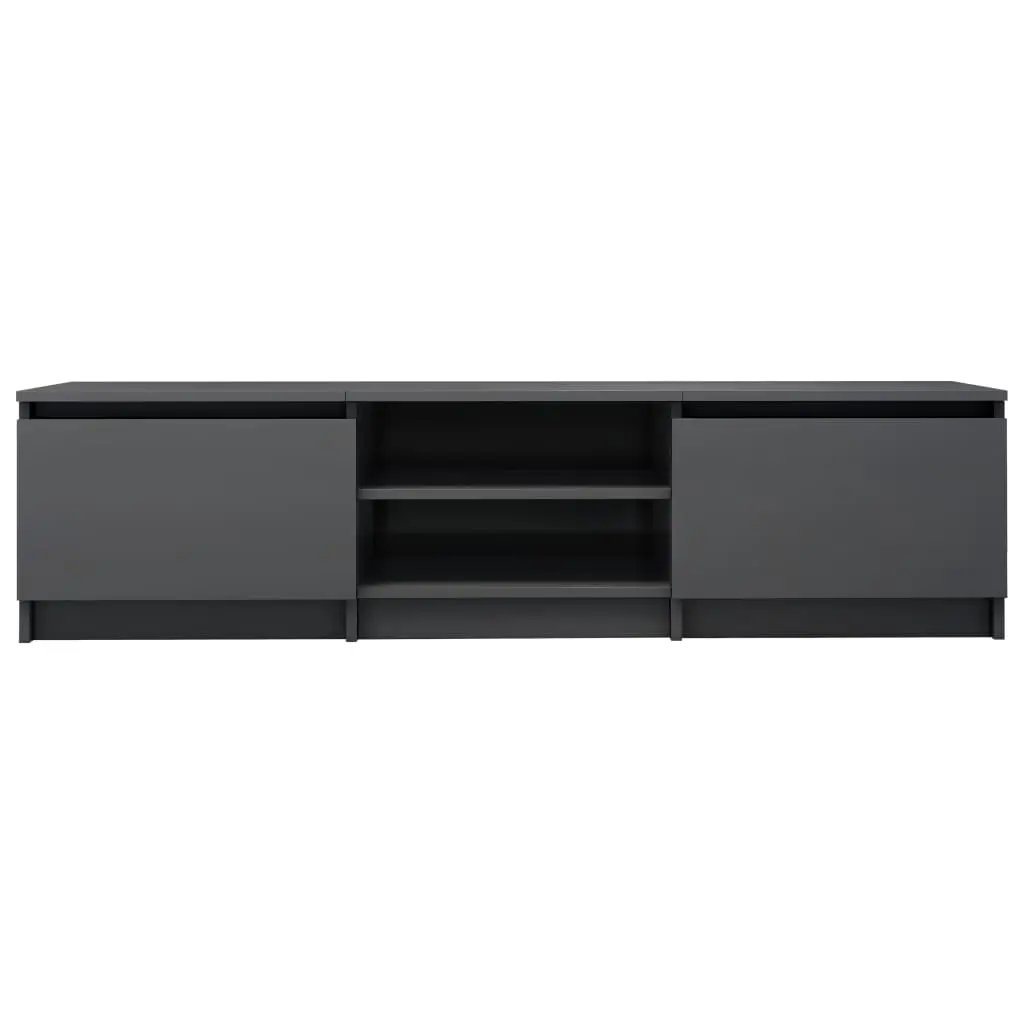 vidaXL TV Cabinet High Gloss Grey 140x40x35.5 cm Chipboard