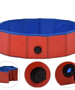 vidaXL Foldable Dog Swimming Pool Red 80×20 cm PVC
