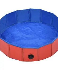vidaXL Foldable Dog Swimming Pool Red 80×20 cm PVC