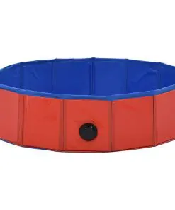 vidaXL Foldable Dog Swimming Pool Red 80×20 cm PVC