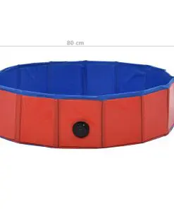 vidaXL Foldable Dog Swimming Pool Red 80×20 cm PVC