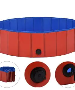 vidaXL Foldable Dog Swimming Pool Red 120×30 cm PVC