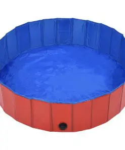 vidaXL Foldable Dog Swimming Pool Red 120×30 cm PVC