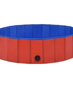 vidaXL Foldable Dog Swimming Pool Red 120×30 cm PVC