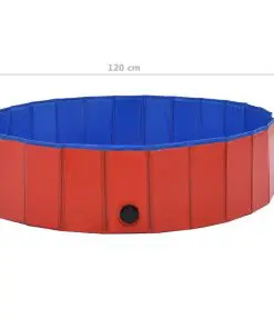 vidaXL Foldable Dog Swimming Pool Red 120×30 cm PVC