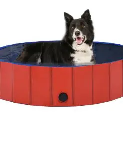 vidaXL Foldable Dog Swimming Pool Red 120×30 cm PVC