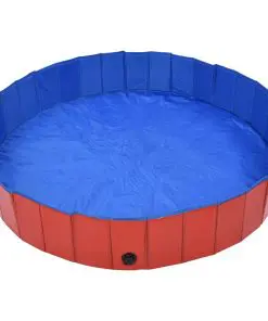 vidaXL Foldable Dog Swimming Pool Red 160×30 cm PVC