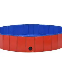 vidaXL Foldable Dog Swimming Pool Red 160×30 cm PVC