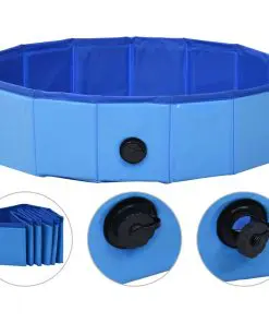 vidaXL Foldable Dog Swimming Pool Blue 80×20 cm PVC