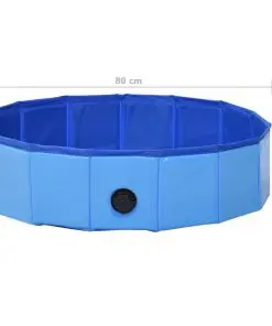 vidaXL Foldable Dog Swimming Pool Blue 80×20 cm PVC