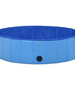 vidaXL Foldable Dog Swimming Pool Blue 120×30 cm PVC