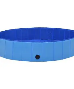 vidaXL Foldable Dog Swimming Pool Blue 160×30 cm PVC