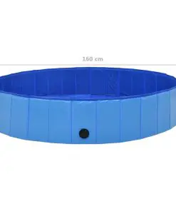 vidaXL Foldable Dog Swimming Pool Blue 160×30 cm PVC