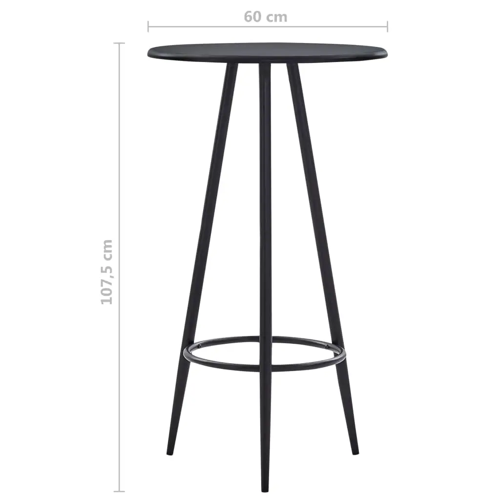 vidaXL Bar Table Black 60×107.5 cm MDF
