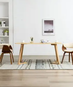 vidaXL Dining Chairs 2 pcs Cream Bent Wood and Faux Leather