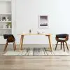 vidaXL Dining Chairs 2 pcs Grey Bent Wood and Fabric vidaXL Dining Chairs 2 pcs Grey Bent Wood and Fabric