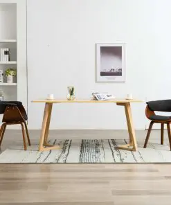 vidaXL Dining Chairs 2 pcs Grey Bent Wood and Fabric