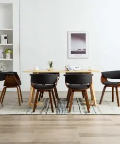 vidaXL Dining Chairs 6 pcs Grey Bent Wood and Fabric