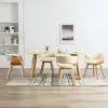vidaXL Dining Chairs 4 pcs Cream Bent Wood and Faux Leather