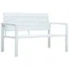 vidaXL Garden Bench 120 cm HDPE White Wood Look