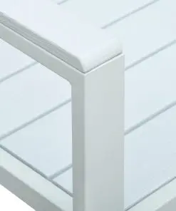 vidaXL Garden Bench 120 cm HDPE White Wood Look