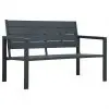 vidaXL Garden Bench 120 cm HDPE Grey Wood Look