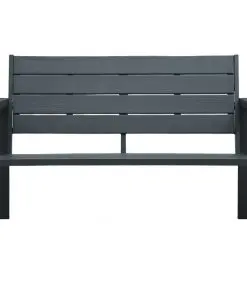 vidaXL Garden Bench 120 cm HDPE Grey Wood Look