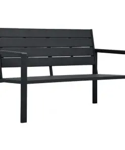 vidaXL Garden Bench 120 cm HDPE Black Wood Look