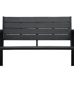 vidaXL Garden Bench 120 cm HDPE Black Wood Look