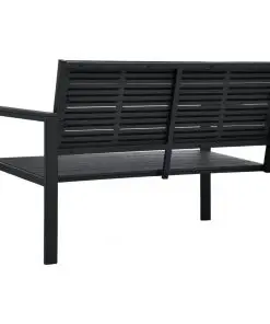 vidaXL Garden Bench 120 cm HDPE Black Wood Look