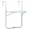 vidaXL Hanging Balcony Table White 60x64x83.5 cm Plastic Rattan Look