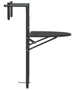 vidaXL Hanging Balcony Table Brown 60x64x83.5 cm Plastic Rattan Look