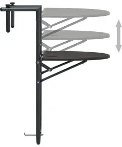 vidaXL Hanging Balcony Table Brown 60x64x83.5 cm Plastic Rattan Look