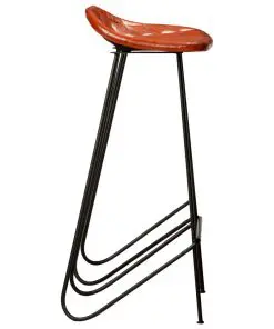 vidaXL 5 Piece Bar Set Solid Reclaimed Wood and Real Leather