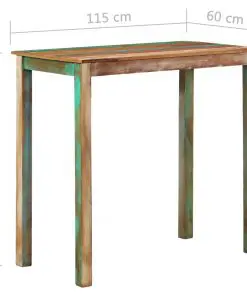 vidaXL 5 Piece Bar Set Solid Reclaimed Wood and Real Leather