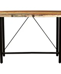 vidaXL 5 Piece Bar Set Solid Reclaimed Wood and Real Leather