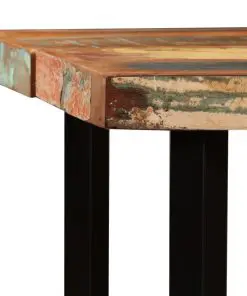 vidaXL 5 Piece Bar Set Solid Reclaimed Wood and Real Leather