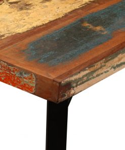 vidaXL 5 Piece Bar Set Solid Reclaimed Wood and Real Leather
