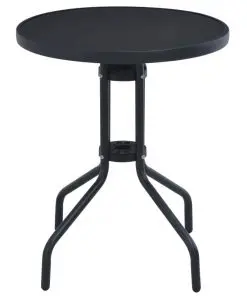 vidaXL Garden Table Black 80 cm Steel and Glass