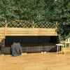 vidaXL 3 Piece Garden Sofa Set with Cushions Poly Rattan Grey