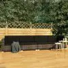 vidaXL 4 Piece Garden Sofa Set with Cushions Poly Rattan Grey