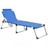 vidaXL Extra High Folding Senior Sunbed Blue Aluminium vidaXL Extra High Folding Senior Sunbed Blue Aluminium