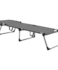 vidaXL Extra High Folding Senior Sunbed Grey Aluminium